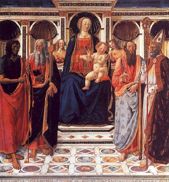 Cosimo Rosselli The Virgin and Child Enthroned with Saints Norge oil painting art